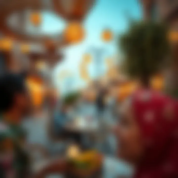 Vibrant community spaces within Al Jazeera Al Hamra promoting social interaction