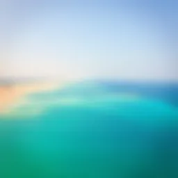A panoramic view of Al Mamzar Beach showcasing its pristine sands and turquoise waters