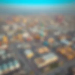 Aerial view of Al Quoz Industrial Area showcasing the diverse industrial facilities.
