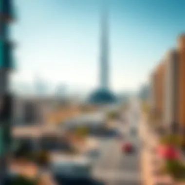 Vibrant Urban Landscape around Al Safa Tower Urban landscape surrounding Al Safa Tower, illustrating the vibrant community