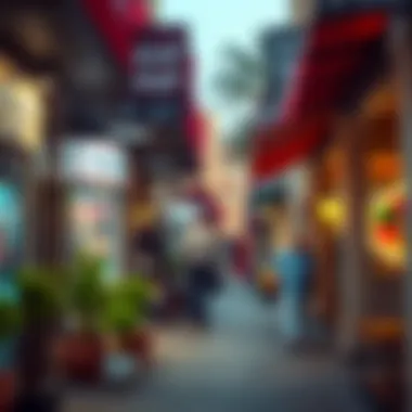 Vibrant Street Scene in Al Twar 2 A vibrant street in Al Twar 2 filled with local shops and cafes, illustrating the neighborhood's community spirit