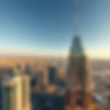 Aerial perspective of Albatha Tower with surrounding buildings