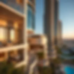 Aerial view of Alma Dubai showcasing its modern architecture
