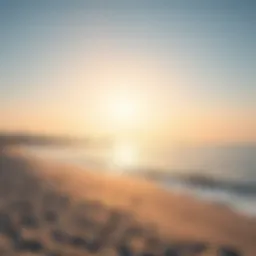 A serene view of Bateen Ladies Beach showcasing the tranquil waters and sandy shoreline