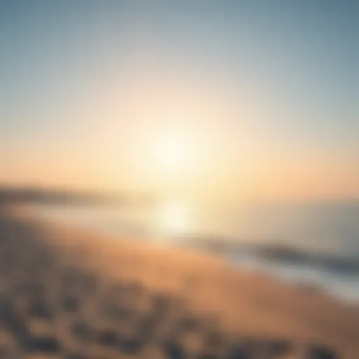 A serene view of Bateen Ladies Beach showcasing the tranquil waters and sandy shoreline