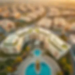 Aerial view of Binsina Mudon showcasing its modern architecture