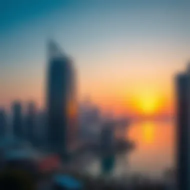 Breathtaking skyline view of Boulevard Point at sunset