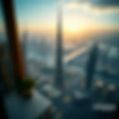 Panoramic view from a Burj Khalifa balcony