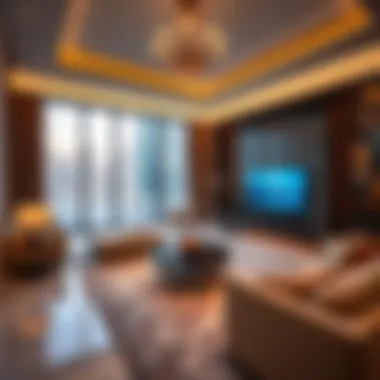 Luxurious living room inside a Burj Khalifa flat