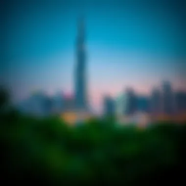 Skyline of Business Bay with DAMAC Tower Business Bay skyline featuring DAMAC Tower as a focal point