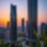 DAMAC Tower: A Sunset Perspective Stunning view of DAMAC Tower at sunset