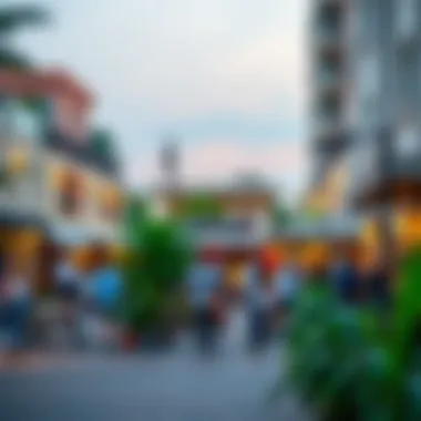 Vibrant Community Atmosphere View of a lively community area in a Dubai neighborhood