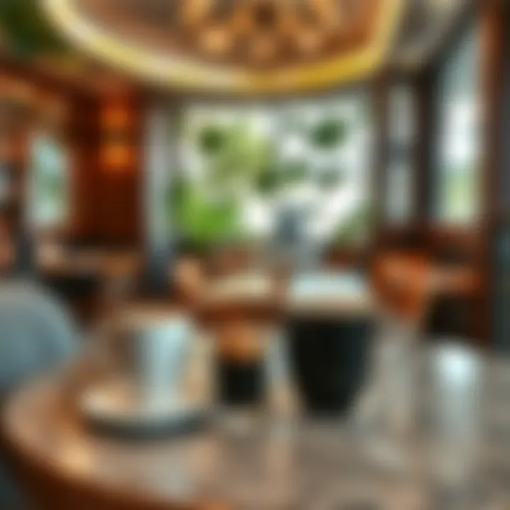 Charming Cafes of JBR A cozy cafe atmosphere with artistic coffee presentations