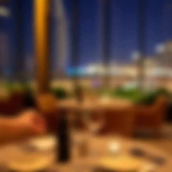 Dine with a View at JBR An elegant dining setup with stunning views overlooking the beach