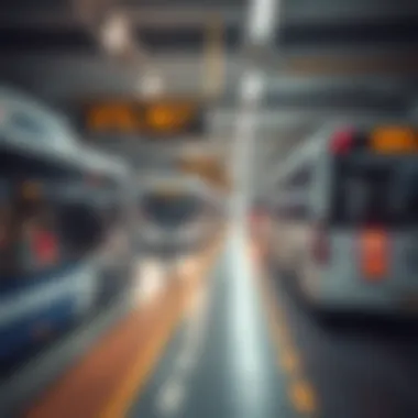 Public transport system including metro and buses in Burjuman area