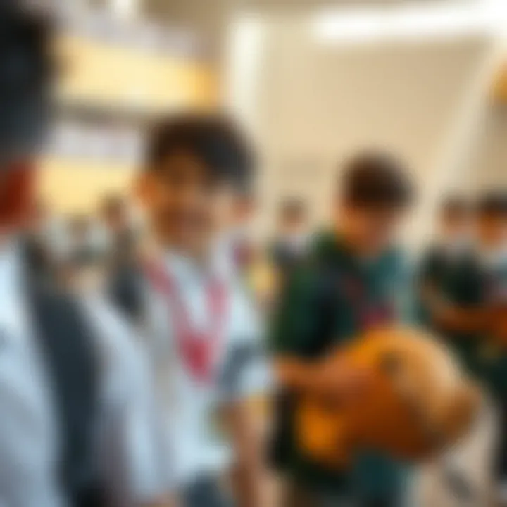 Students participating in extra-curricular activities at the school