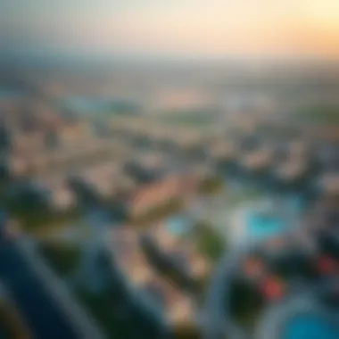 Aerial view of Dubai Land Villanova showcasing vibrant community layout