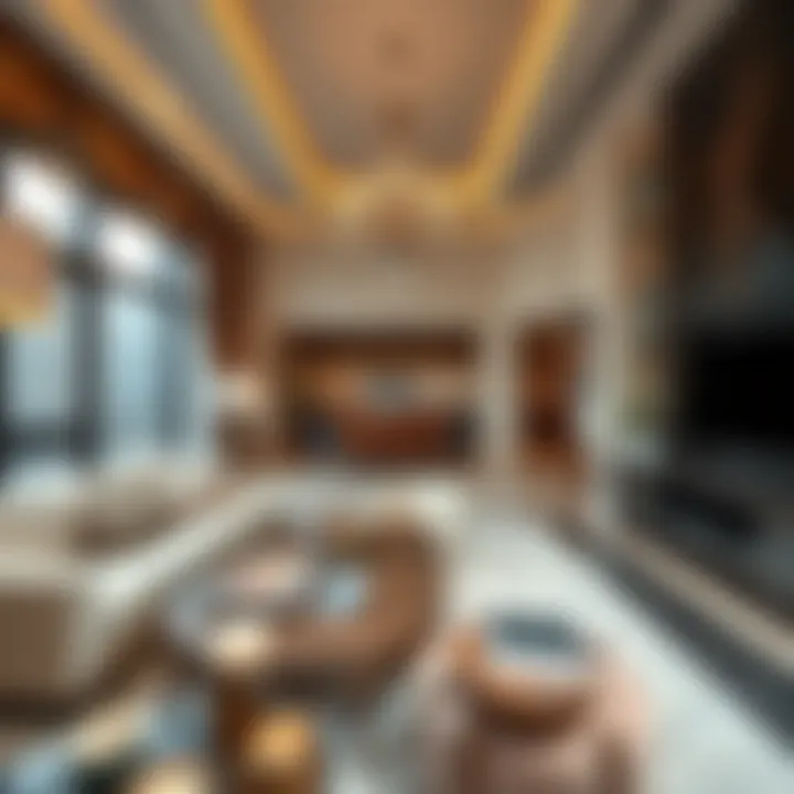 Lavish interior of a luxury apartment in Downtown Dubai