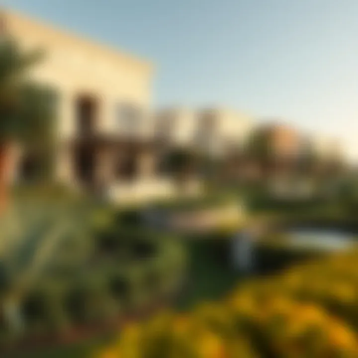 Beautifully landscaped garden in Palm Jumeirah with luxury villas