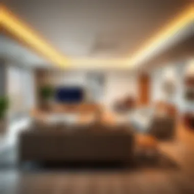 Family room with ergonomic furniture and play area