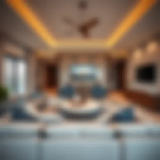 Stylish family room with modern decor