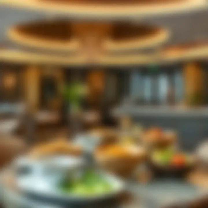 Diverse culinary offerings at فندق الراحة's dining area