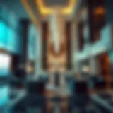 Luxurious lobby of فندق الراحة showcasing modern design elements