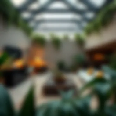 Luxurious interior view of a garden loft in Dubai