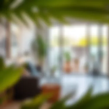 Trendy design elements in a garden loft space