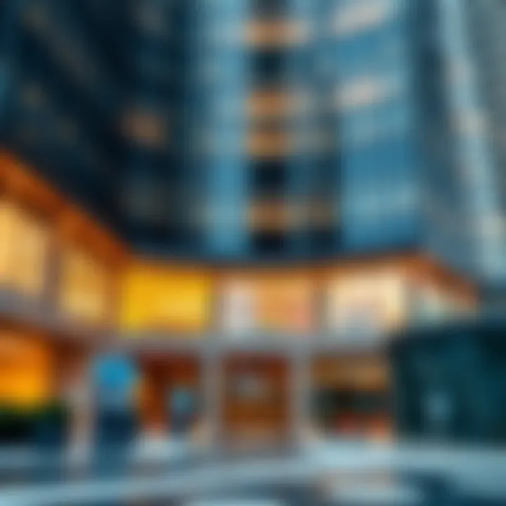 Architectural details of the Hudaiba Awards Building emphasizing its unique design