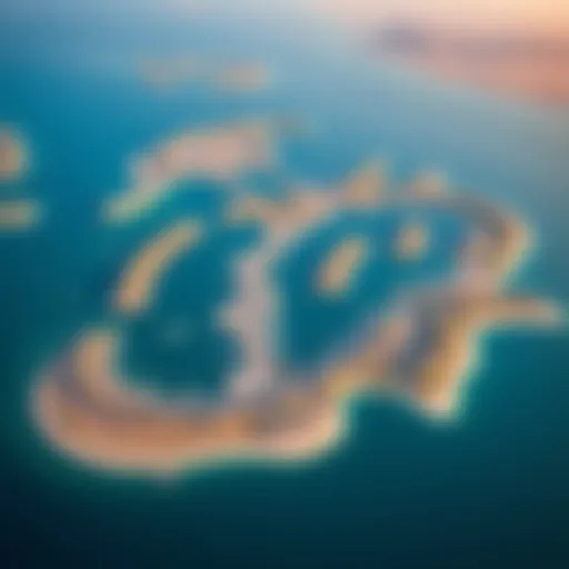 Aerial view showcasing the breathtaking landscape of Jumeirah Bay Island.