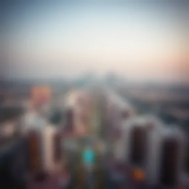 Aerial Perspective of Jumeirah Heights West Stunning view of Jumeirah Heights West skyline