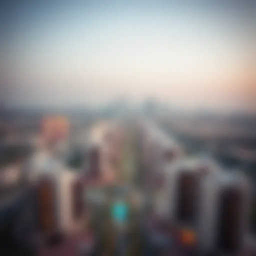 Aerial Perspective of Jumeirah Heights West Stunning view of Jumeirah Heights West skyline