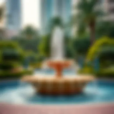 The iconic fountains of Khalifa Park, capturing the elegance and tranquility of the space