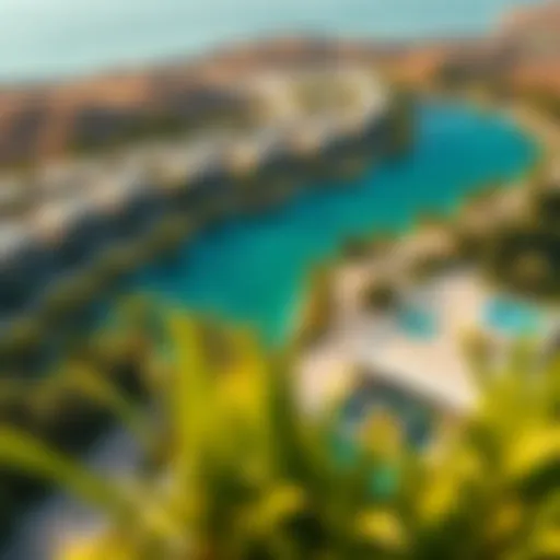 Aerial Perspective of Lanai Island's Luxurious Villas Aerial view of Lanai Island showcasing its luxurious villas and lush landscapes