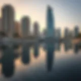 Stunning view of Manchester Tower reflecting in the water