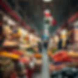 Vibrant market scene in UAE showcasing diverse products