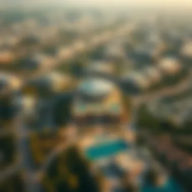 Aerial view of Mohammed Bin Rashid City showcasing its sprawling greenery and modern architecture