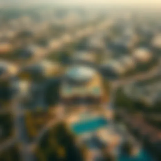 Aerial view of Mohammed Bin Rashid City showcasing its sprawling greenery and modern architecture