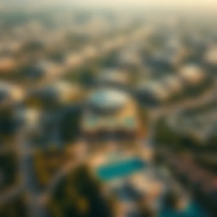 Aerial view of Mohammed Bin Rashid City showcasing its sprawling greenery and modern architecture