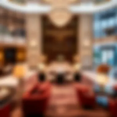 Elegant Lobby of the Monaco Hotel Luxurious interior design of the hotel lobby