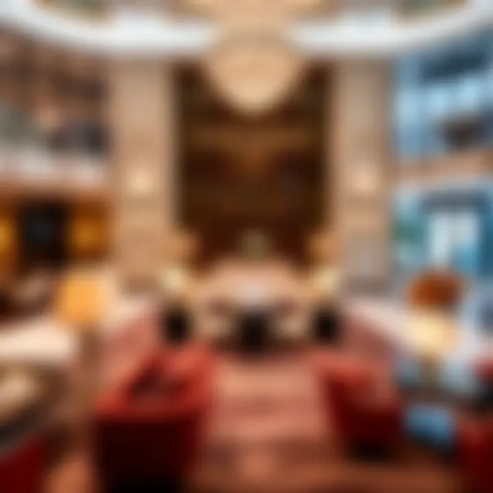 Elegant Lobby of the Monaco Hotel Luxurious interior design of the hotel lobby