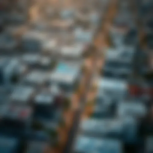 Aerial view of Muwailih showcasing urban development