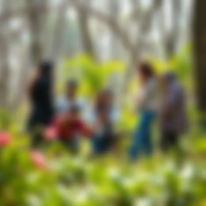 Community members engaging in a workshop at the forest