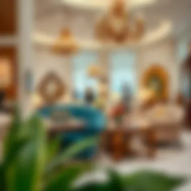 Exquisite furniture display in a Dubai shop