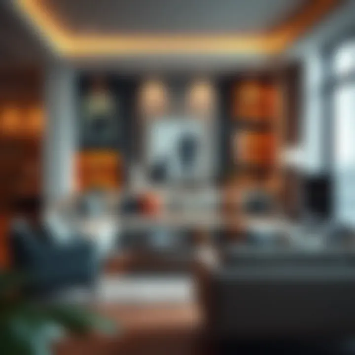 Modern living room setup showcasing trendy designs