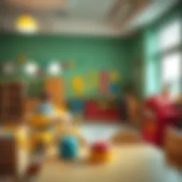 A vibrant nursery classroom filled with educational materials and joyful learning environments.