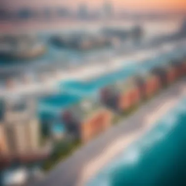 Aerial view of Jumeirah Beach Residence showcasing luxury properties