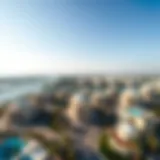 Stunning aerial view of Palm West showcasing luxury properties