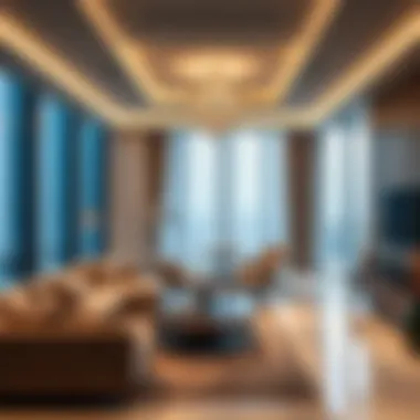 Interior design of a luxury apartment in Peninsula 5 reflecting contemporary style